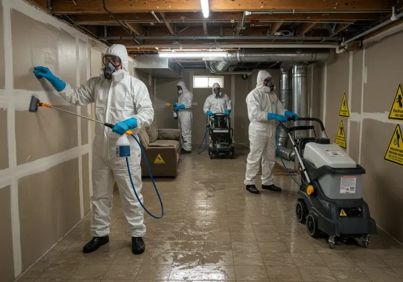 Basement Moisture Removal and Structural Drying process in Nellysford, VA